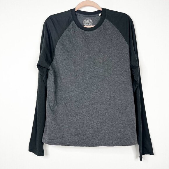 2/$30 Prana Baseball Raglan Shirt Long Sleeve Tee Charcoal Heather Medium #8900 - Picture 5 of 9